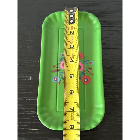 Floral Apple Green Melamine Small Tray by 180 Degrees 8"x 4" Cottage-Core Boho - Picture 7 of 7